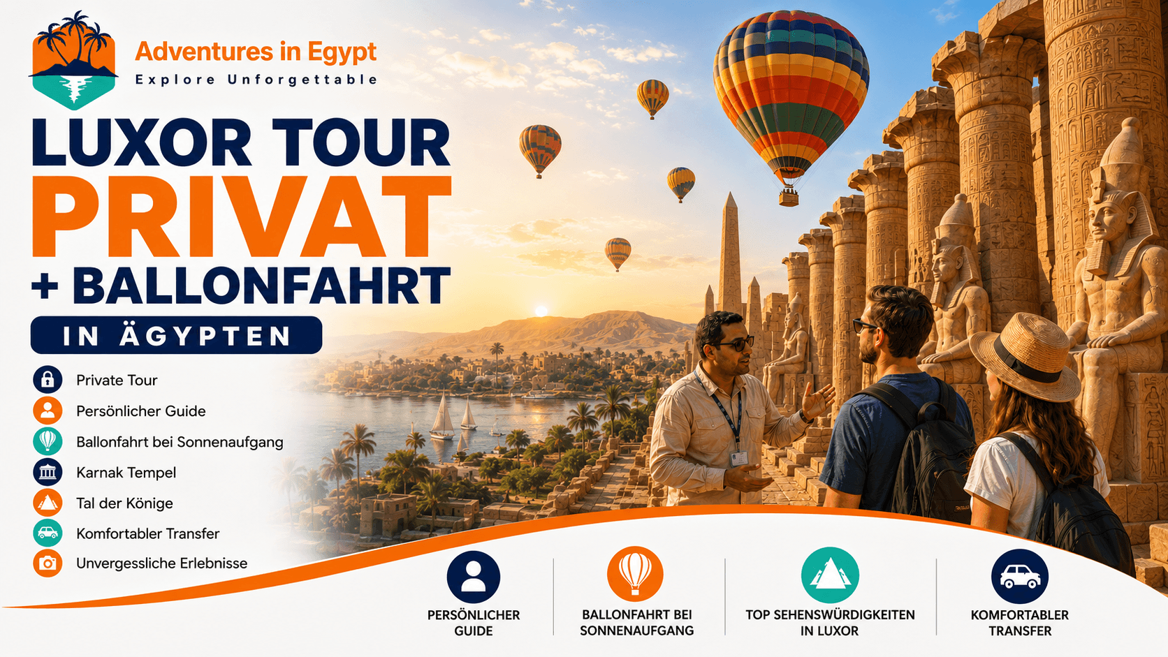 Luxor Privat + Ballonfahrt — 2 Tage